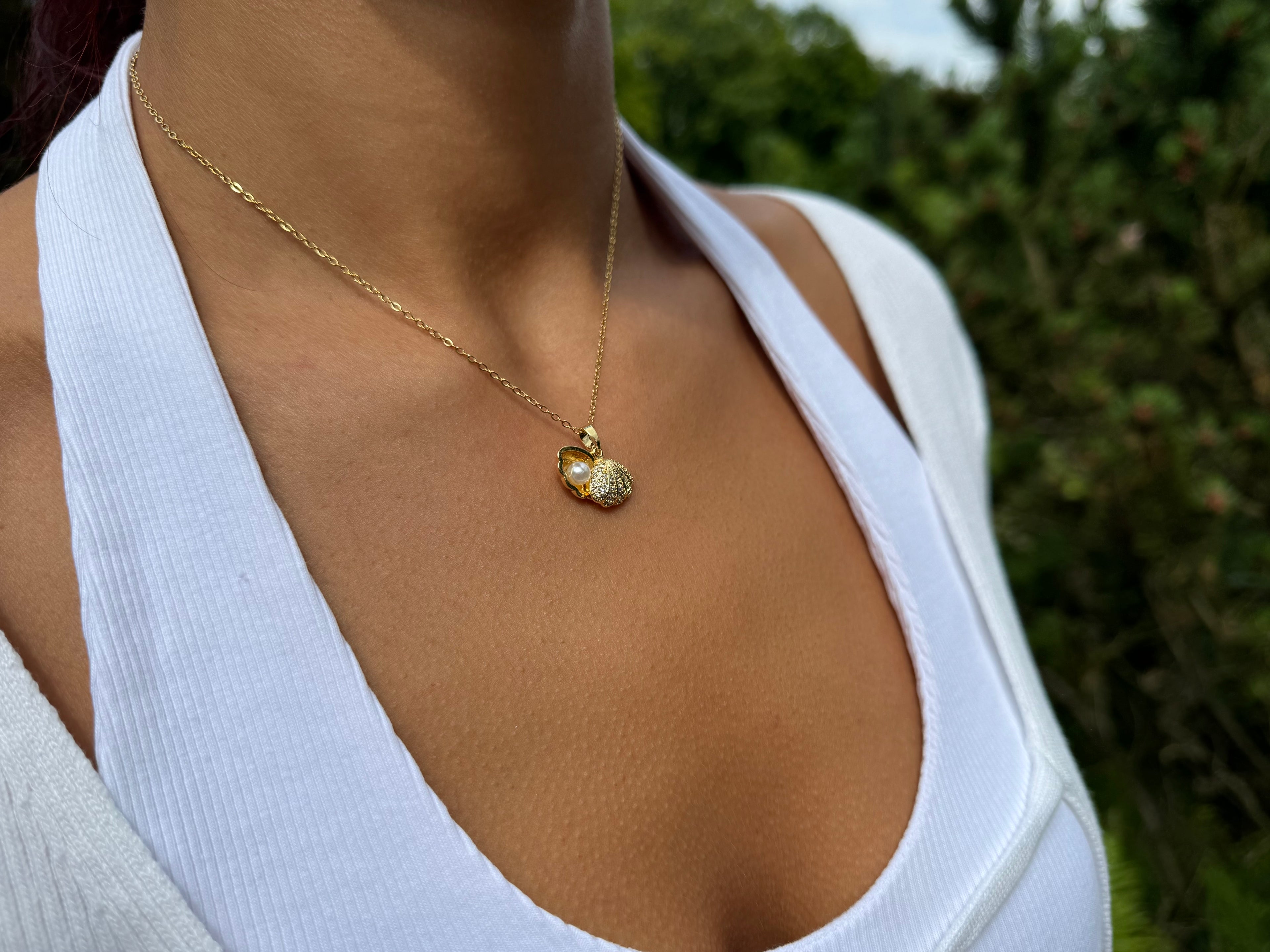 Pearla Muschel Kette Gold