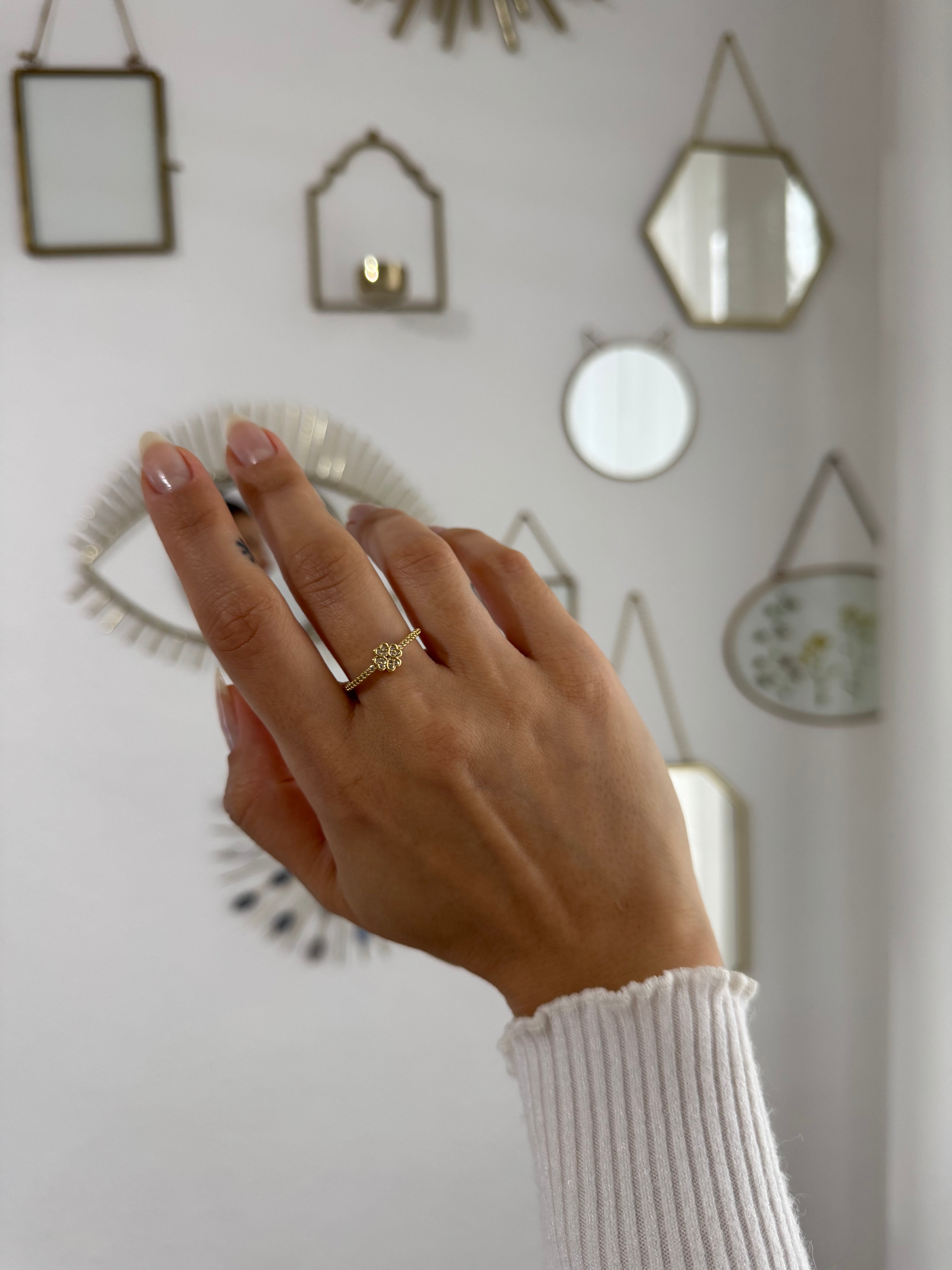 Goldring mit Kleeblatt