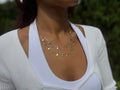 Goldene Layer Kette mit Zirkonia Anhängern