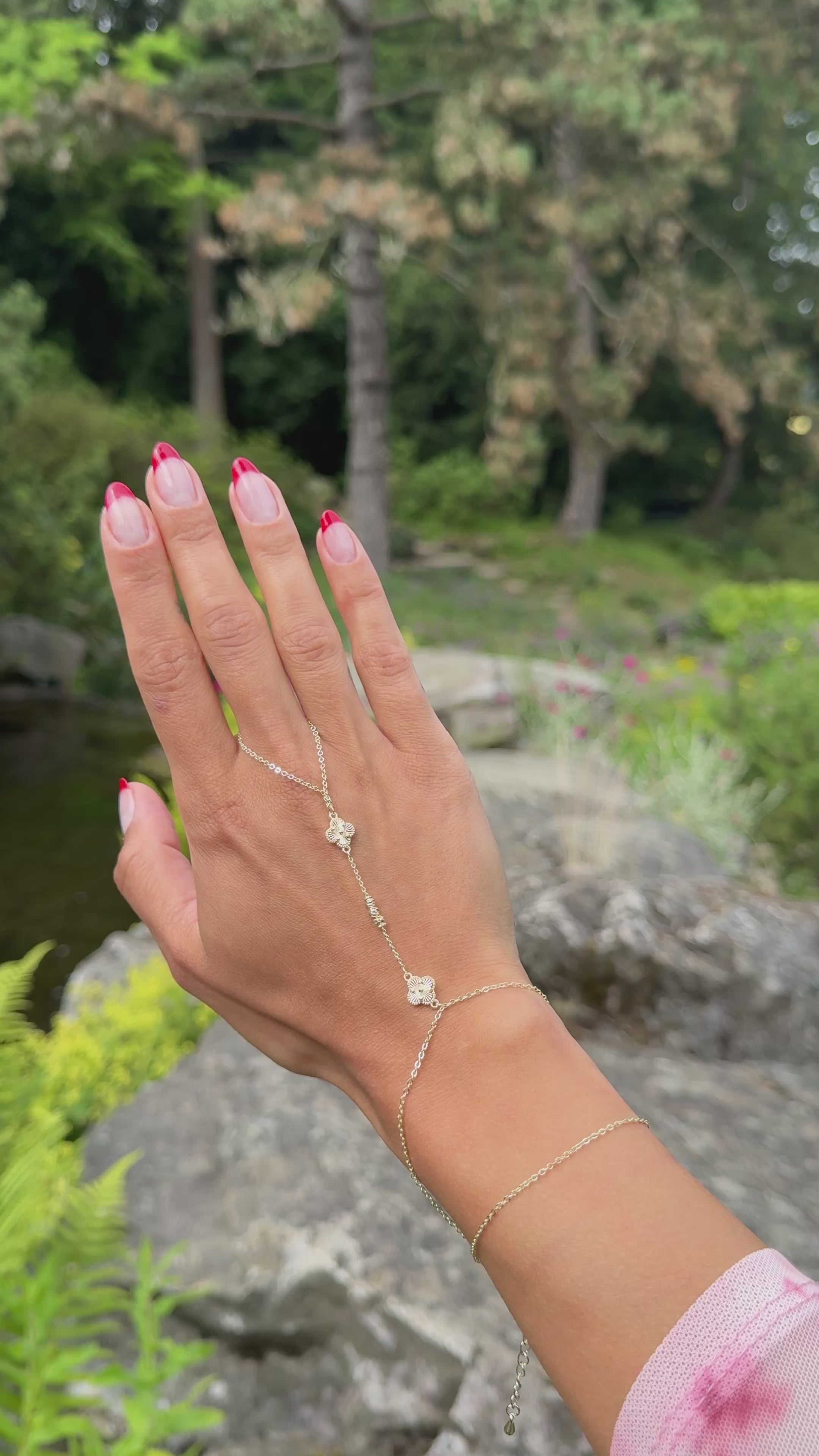 Kleeblatt Handkette